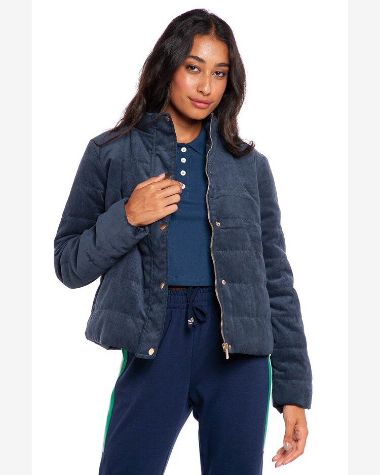 Riachuelo Jaqueta Feminina Nylon Puffer Lisa Polo Wear Azul Escuro
