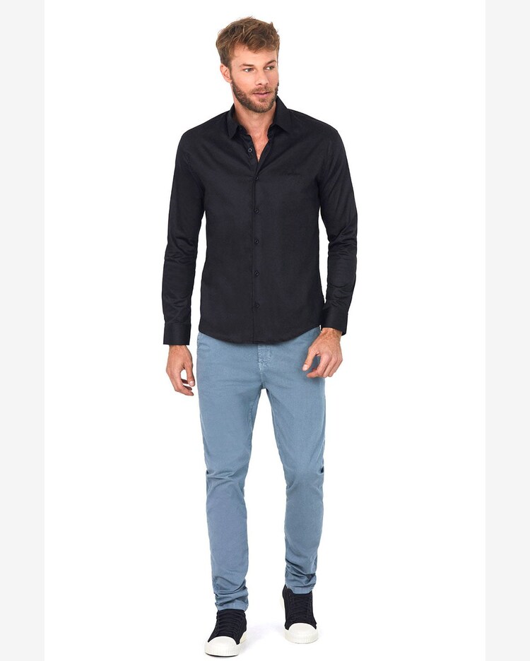 Riachuelo Camisa Masculina Malha Aflex Social Polo Wear Preto