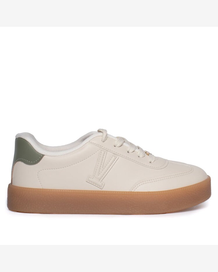 Riachuelo Tênis Feminino Vizzano Pelica Detalhe Verde Branco Off