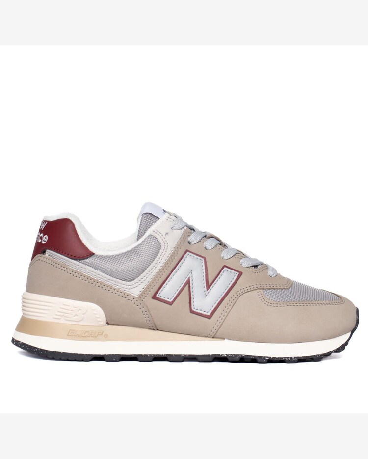 Riachuelo Tênis Masculino New Balance 574 ENCAP Bege/Vermelho