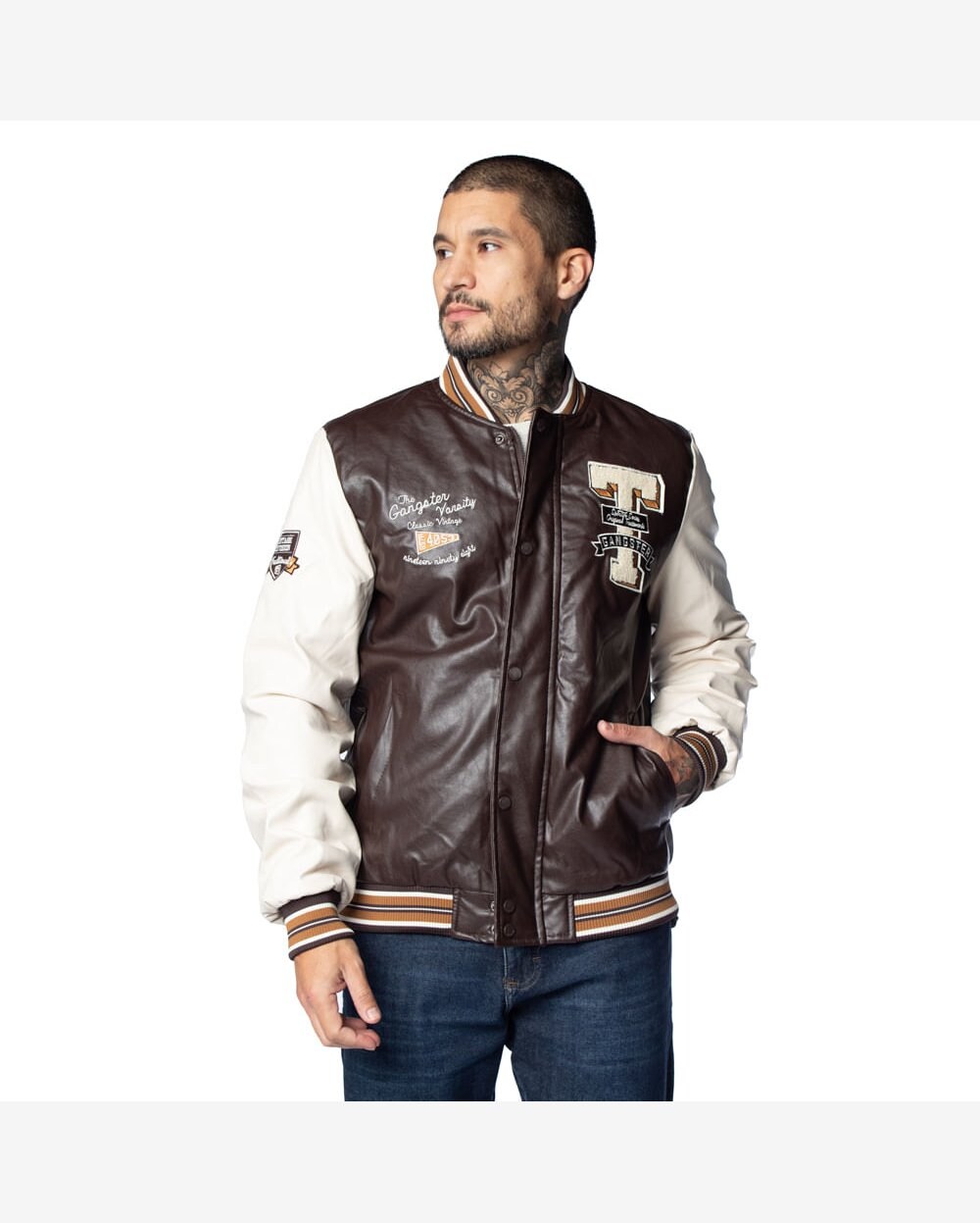 Jaqueta College Masculina Gangster Cheap Jaqueta Old School
