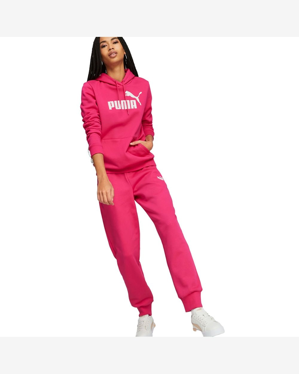 Casaco Conjunto Puma Rosa Moletom CLASSICS+ Relaxed Feminino