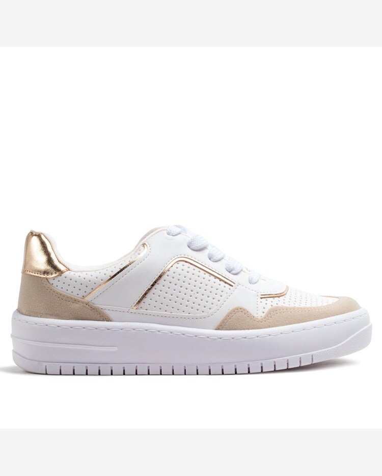 Dourado Feminino Vizzano Branco Com Dourado Nis Vizzano Tenis