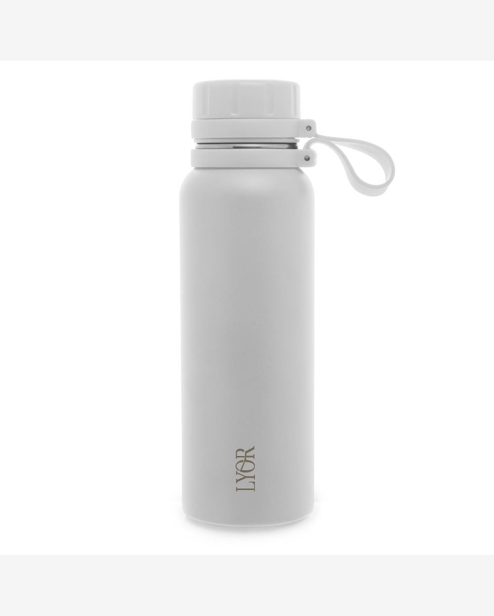 Garrafa Térmica Lyor de Aço Inox Explorer Branca