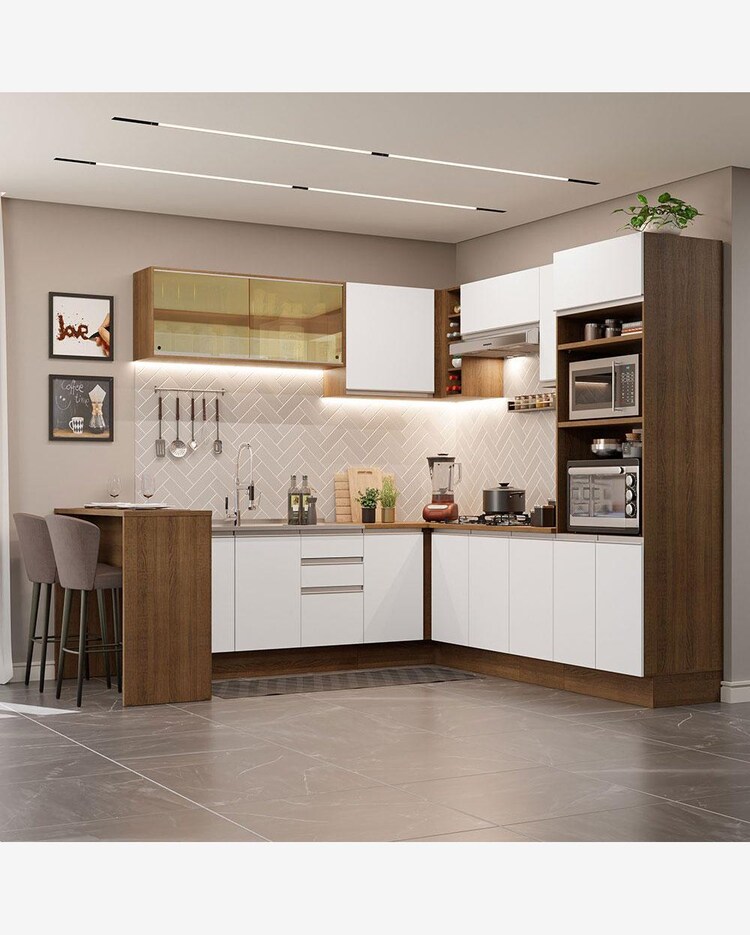 Riachuelo Cozinha Completa de Canto Madesa Glamy 504001 com