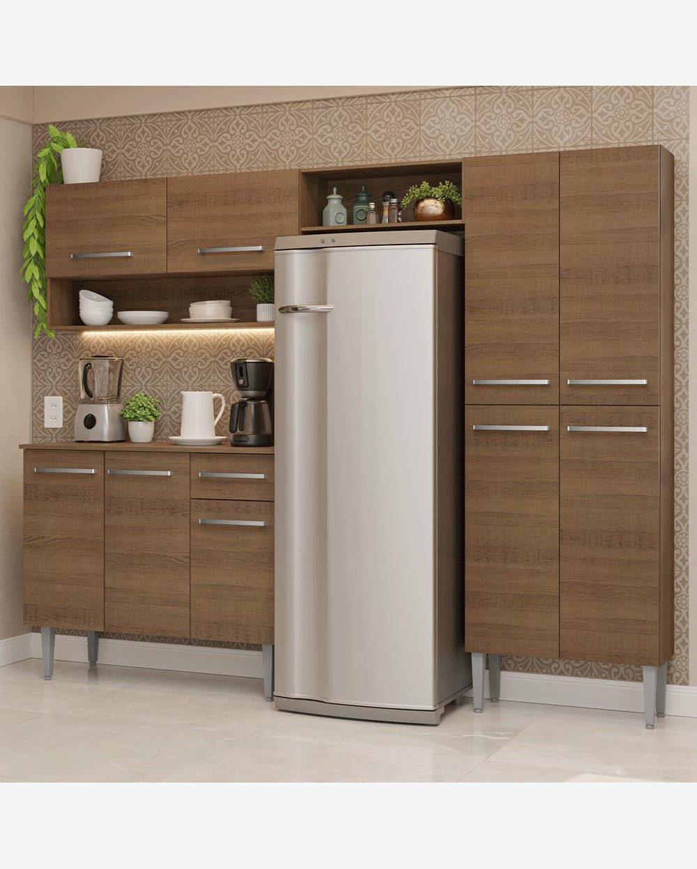 Armário de Cozinha Completa 229cm Rustic Emilly Madesa 017