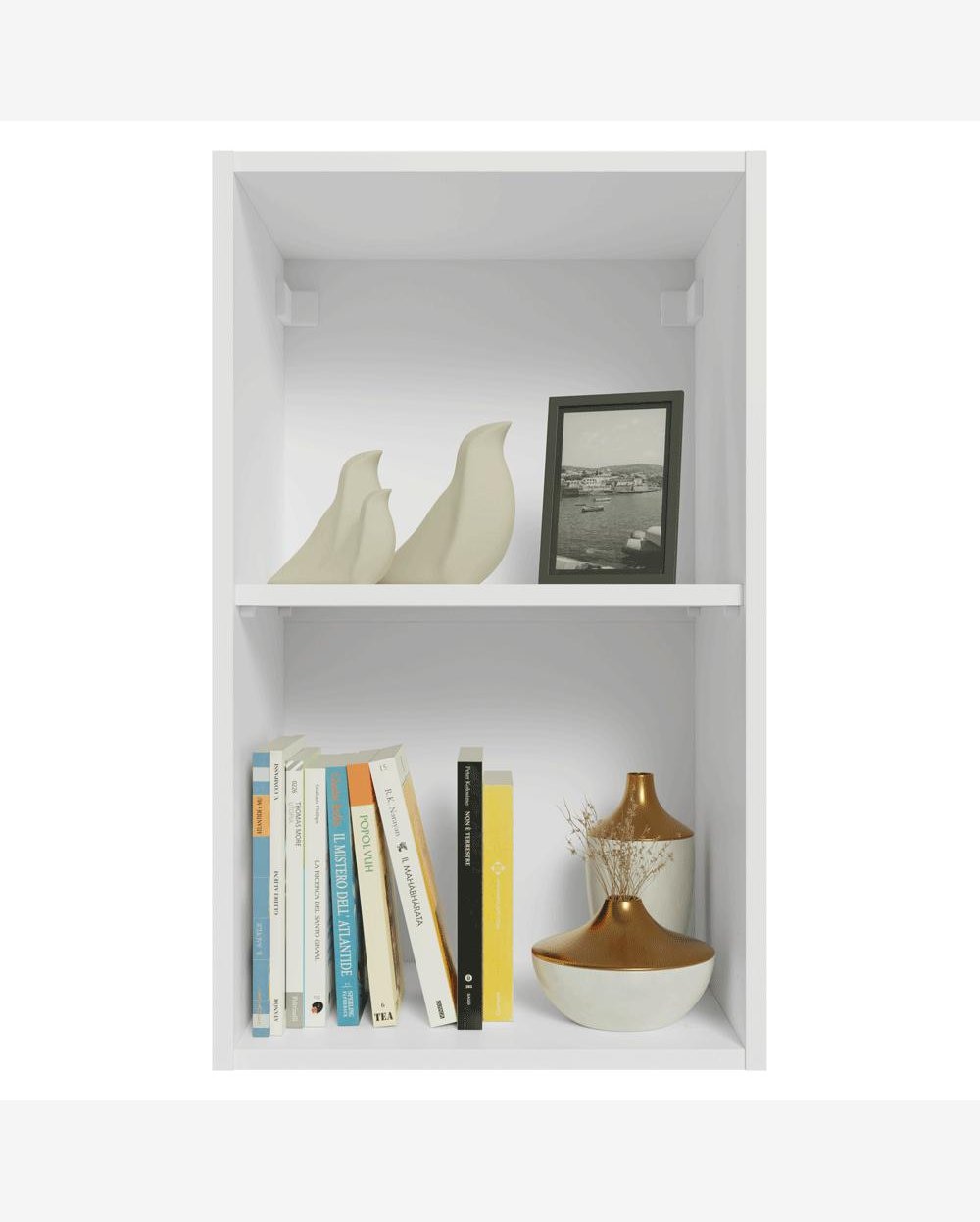 Armário Aéreo para Quarto 40 cm 2 Nichos Abertos Branco Neo Madesa