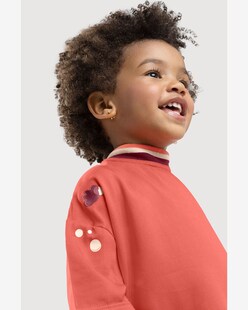 Blusa Infantil Menina LYSMuch - Manga Curta Com Babados Laranja