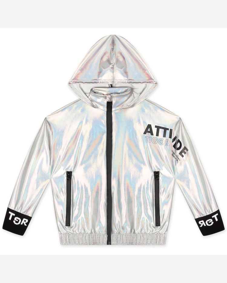 Jaqueta Holográfica Infantil Masculina Tigor Tigre Branco Riachuelo