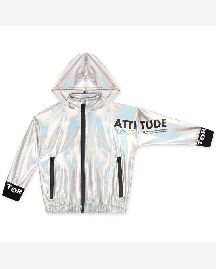 Jaqueta Holográfica Infantil Masculina Tigor Tigre Branco Riachuelo