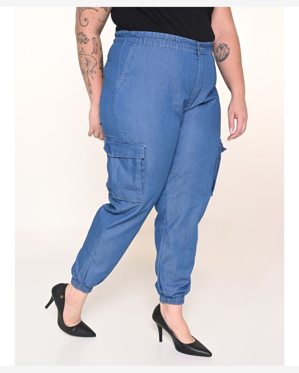 Calça Feminina Jogger Plus Cargo L1/2