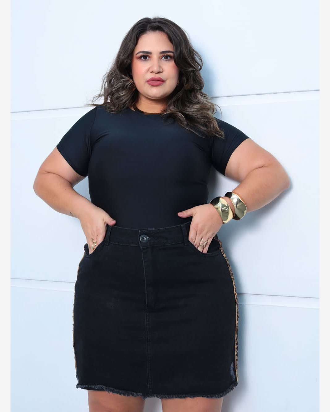 Saia Sarja com Elastano Plus Razon Jeans