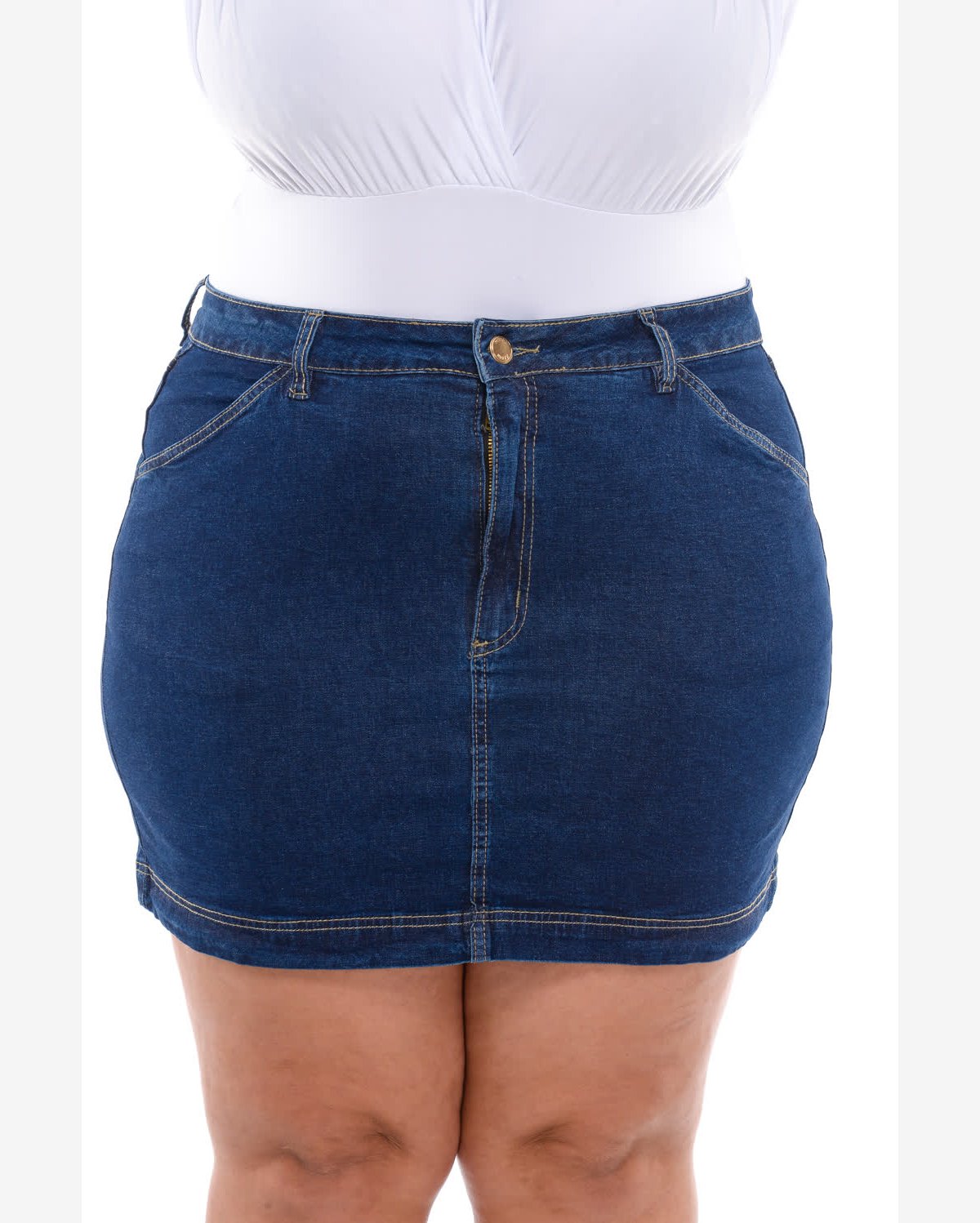 Mini Saia Feminina Jeans  Plus