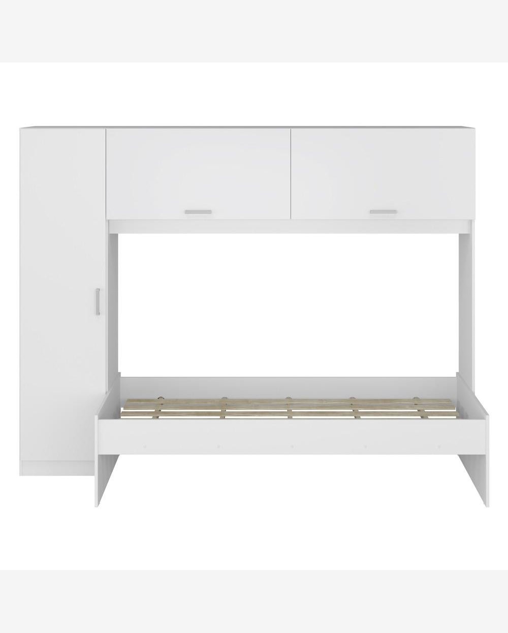 Cama Solteiro com Guarda-Roupas/Roupeiro para Colchão 88 x 188 cm Multimóveis Branco
