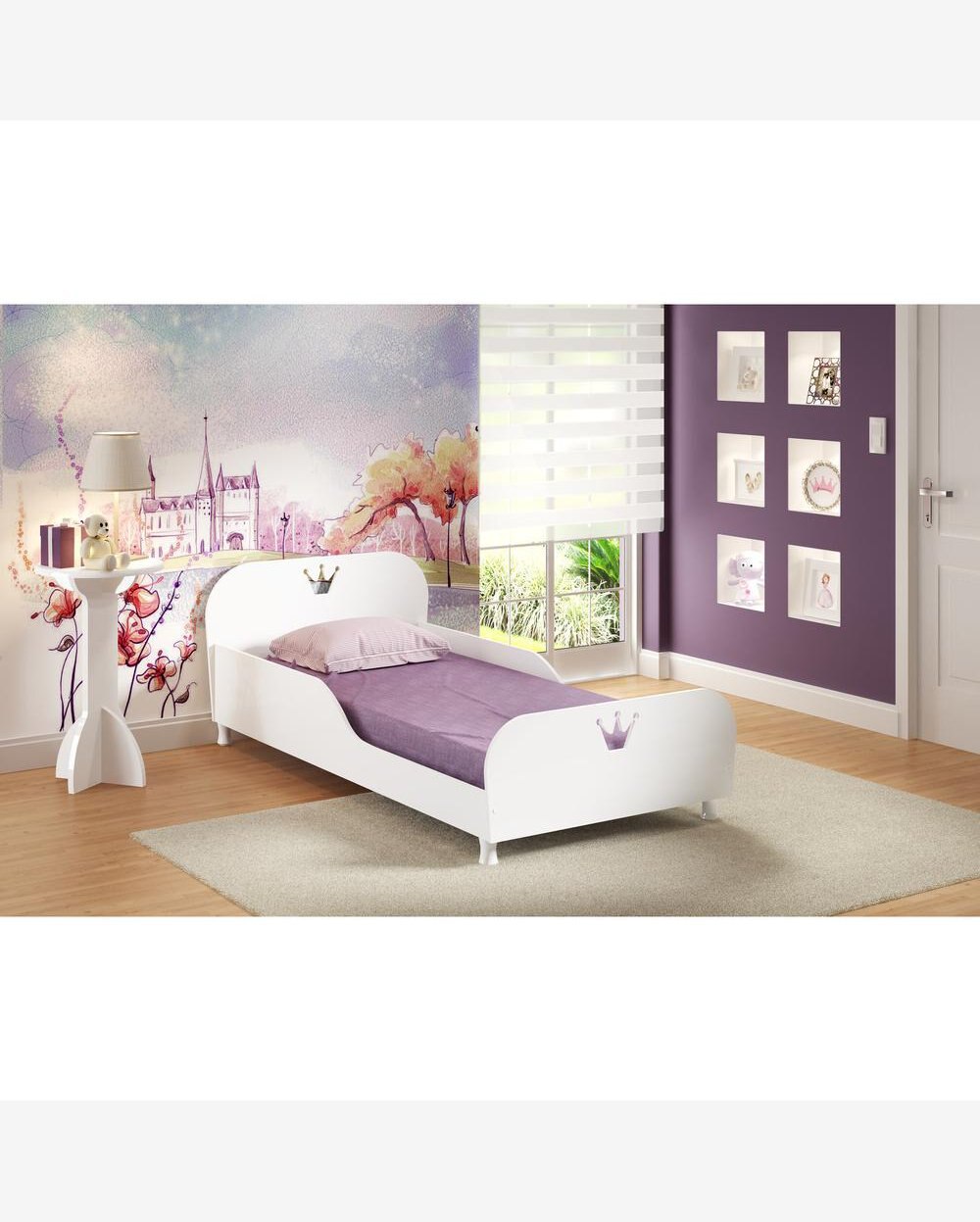 Cama Solteiro para colchão 88 x 188 cm 100% MDF Multimóveis Branca