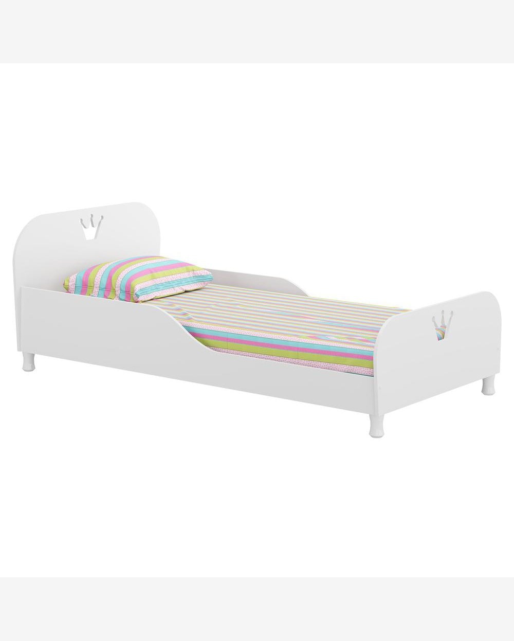 Cama Infantil para colchão 70 x 150 cm 100% MDF Rei/Rainha Multimóveis Branca