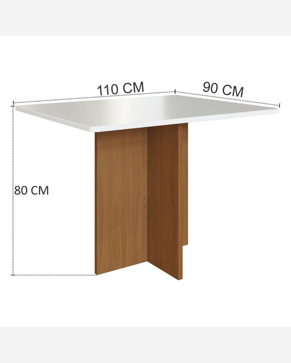 Mesa de Jantar Retangular 110cm 4 Lugares Multimóveis CR50212