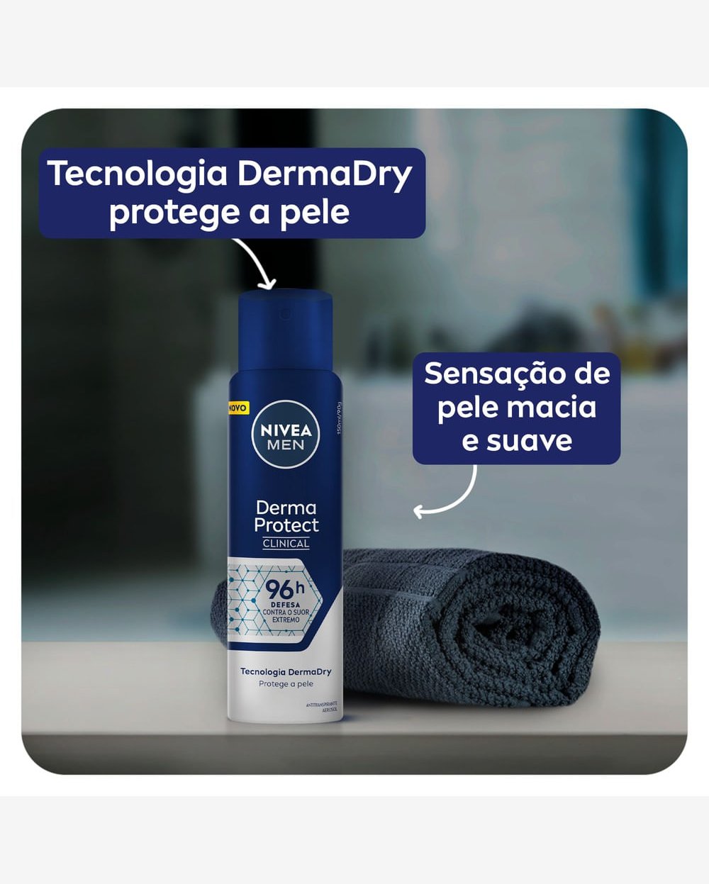NIVEA Antitranspirante Derma Protect Clinical Masculino 150ml