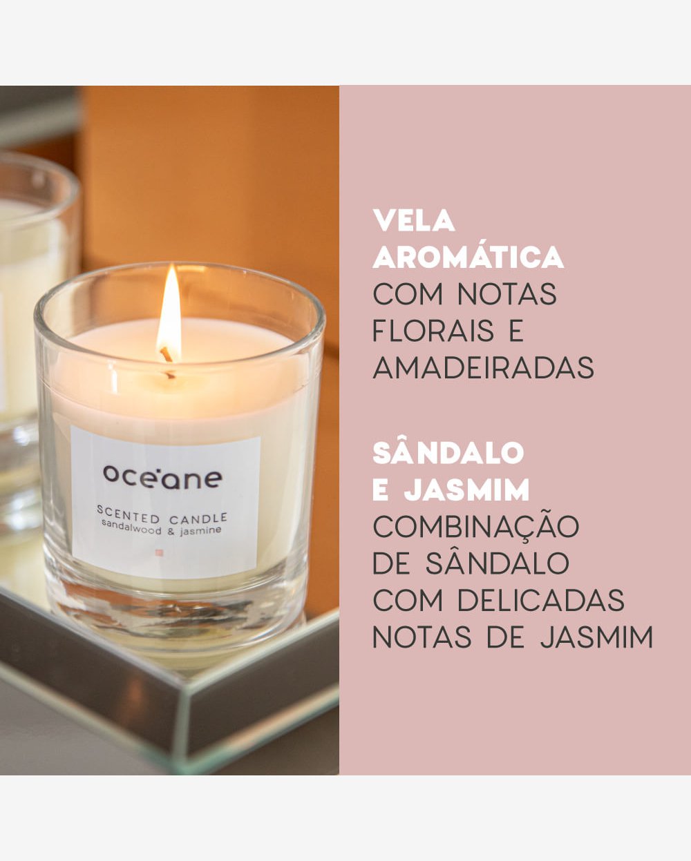 Kit Flutua Rose + Vela de Sândalo e Jasmim (2 Produtos)