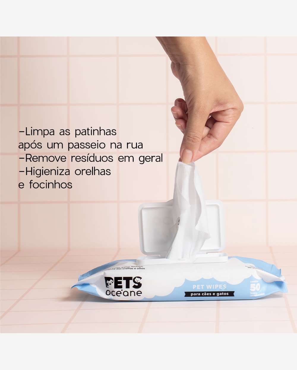 Kit Lenço Umedecido + Luva Descartável para Cachorro e Gato (2 Produtos)
