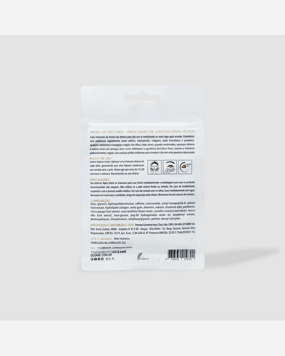 Máscara de Cafeína para Olhos - Wake Up Patches 30un