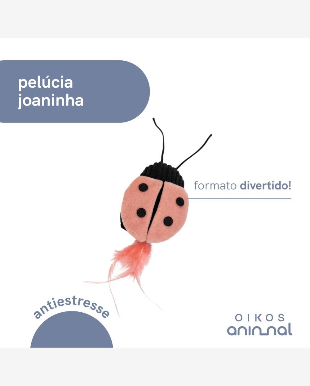 Brinquedo pelúcia joaninha catnip para gatos - oikos animal