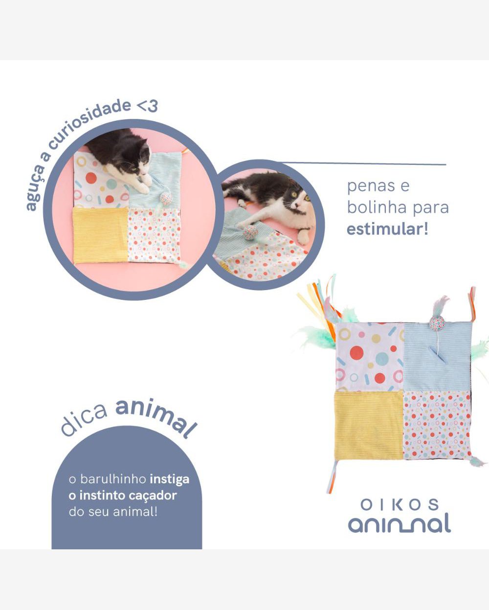 Tapete interativo educacional para gatos - oikos animal