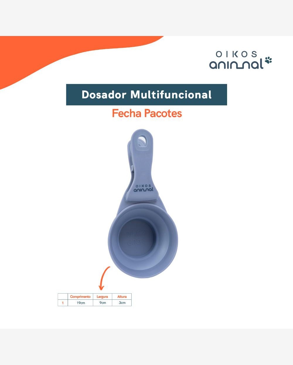 Dosador multifuncional fecha pacotes - oikos animal