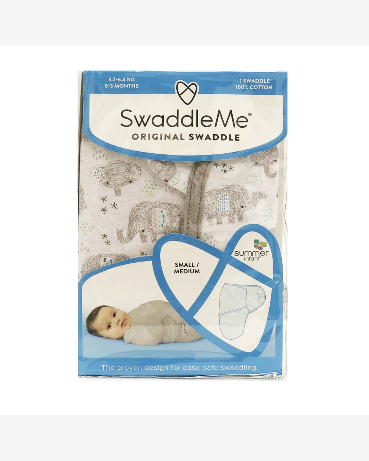 Riachuelo Manta Cueiro Bebê Swaddleme Algodão Elefante Summer Infant