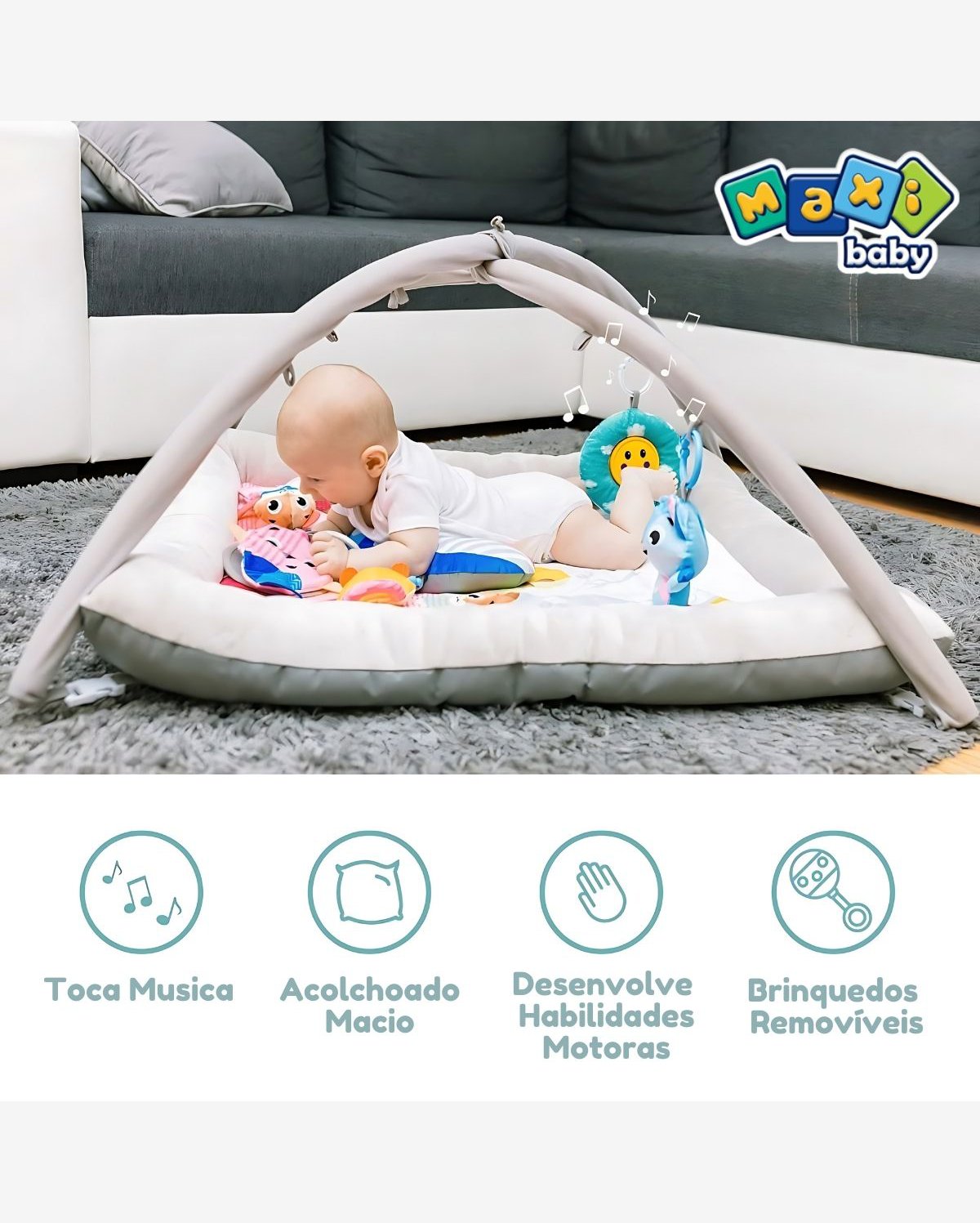 Tapete de Atividades P/ Bebê Musical Comfy Pink - Maxi Baby