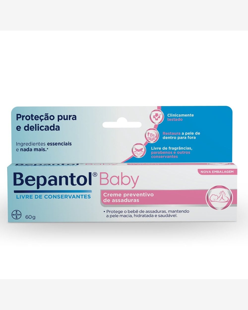 Kit com 4 Cremes Pomada de Assadura 60gr Cada - Bepantol
