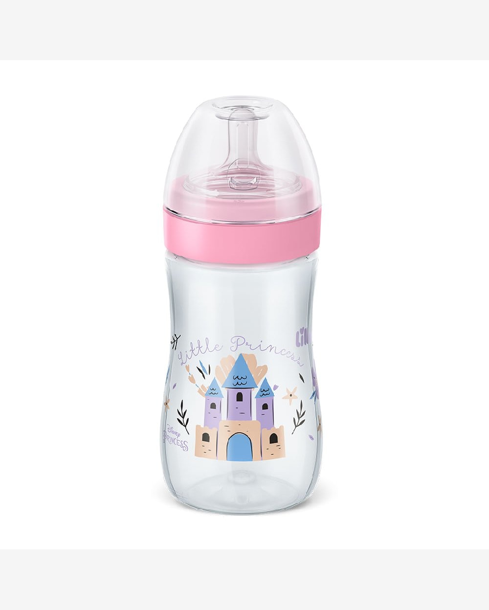 Mamadeira Bico Silicone Redondo Disney 6m+ 300ml Rosa Lillo