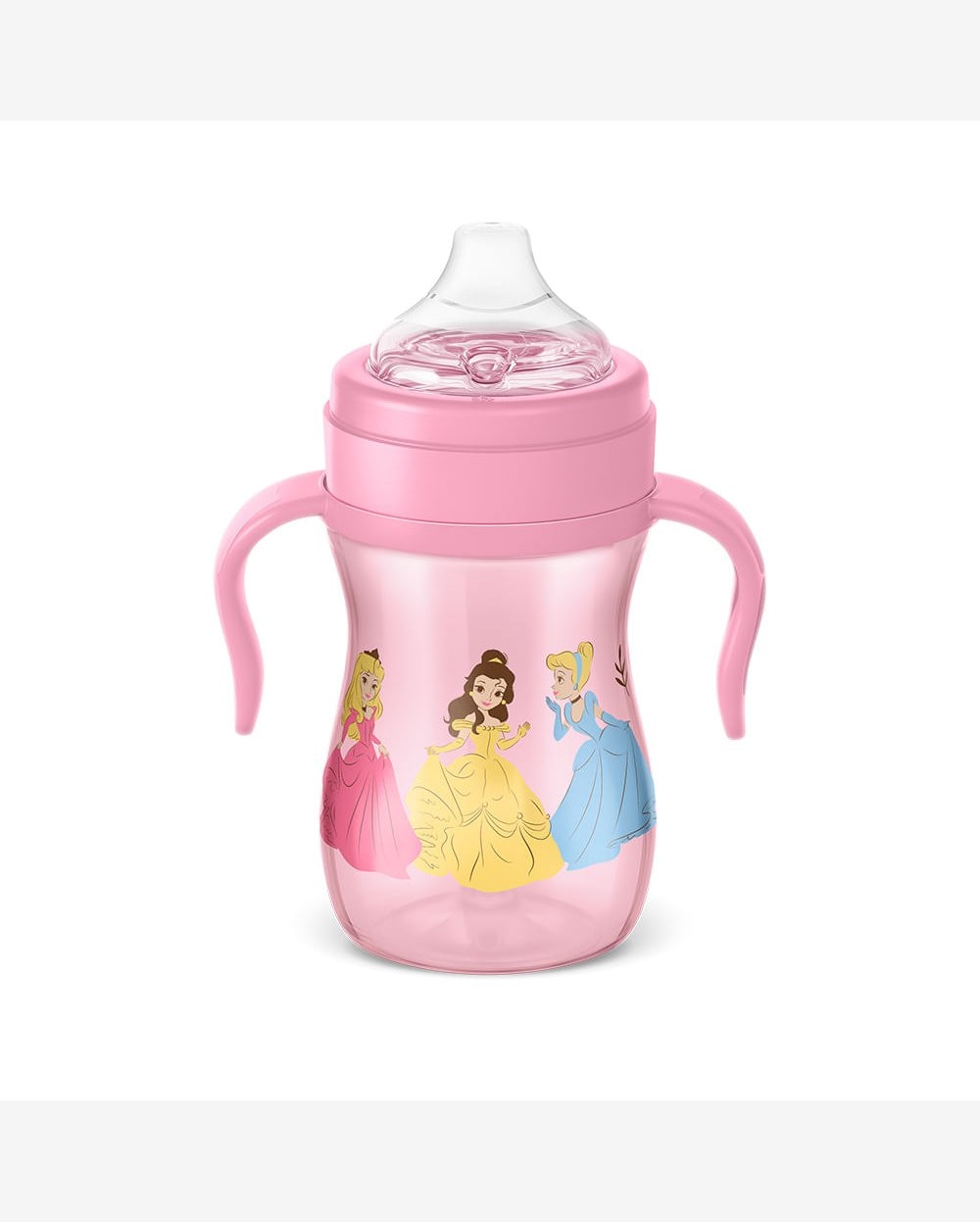Copo de Treinamento Infantil c/ Alça Disney 240ml Rosa Lillo