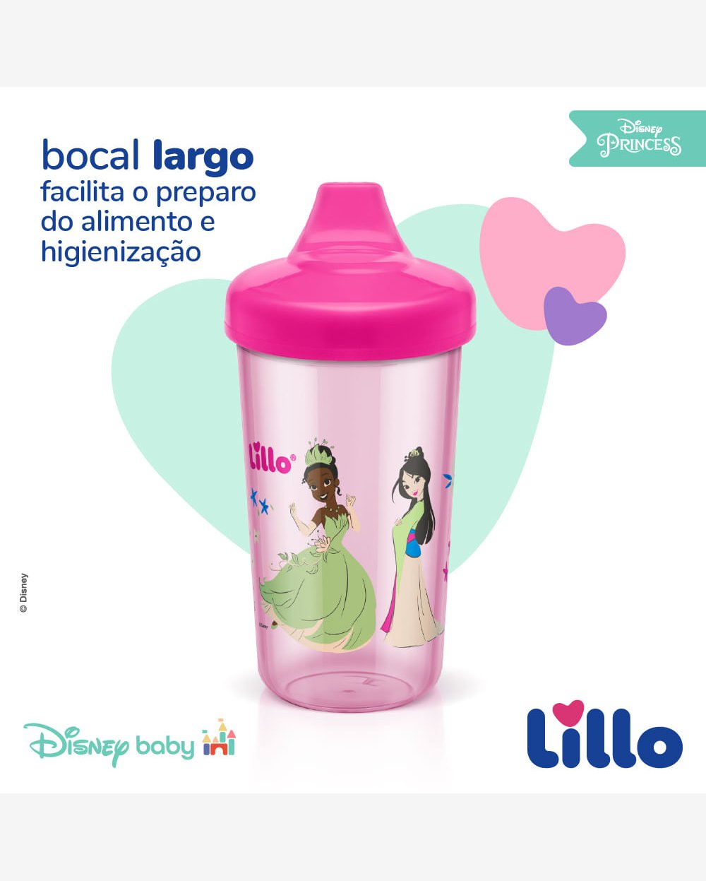 Copo de Treinamento Infantil Max Disney 320ml Rosa Lillo