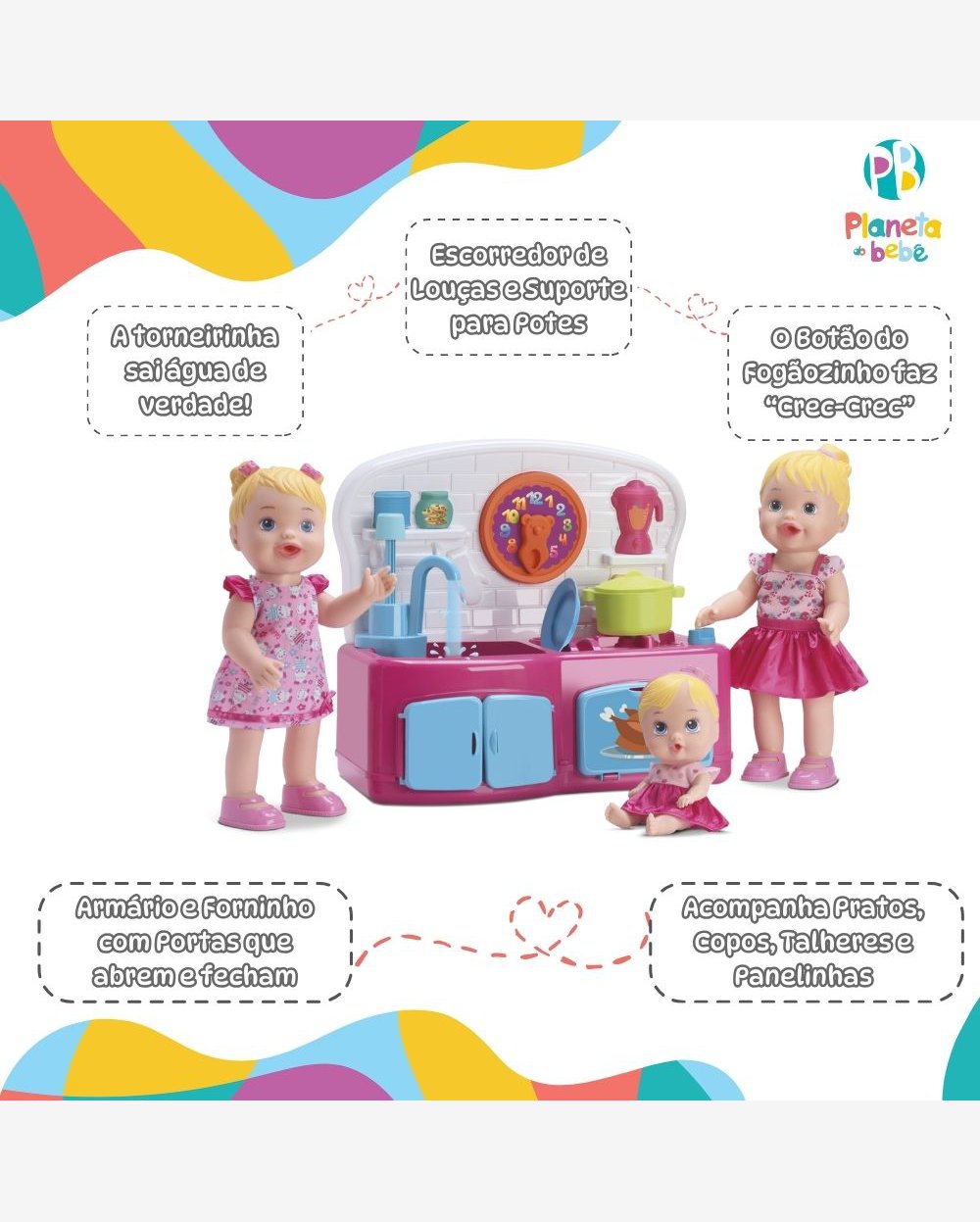 Brinquedo Cozinha Infantil Divertida C/ Acessórios Divertoys