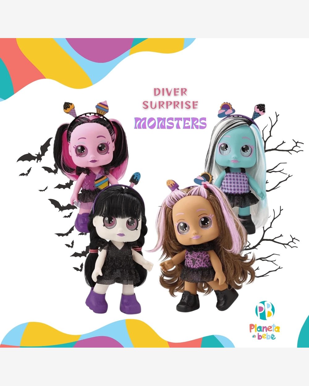 Boneca Diver Monster Vampiresca Acessório Surpresa Divertoys