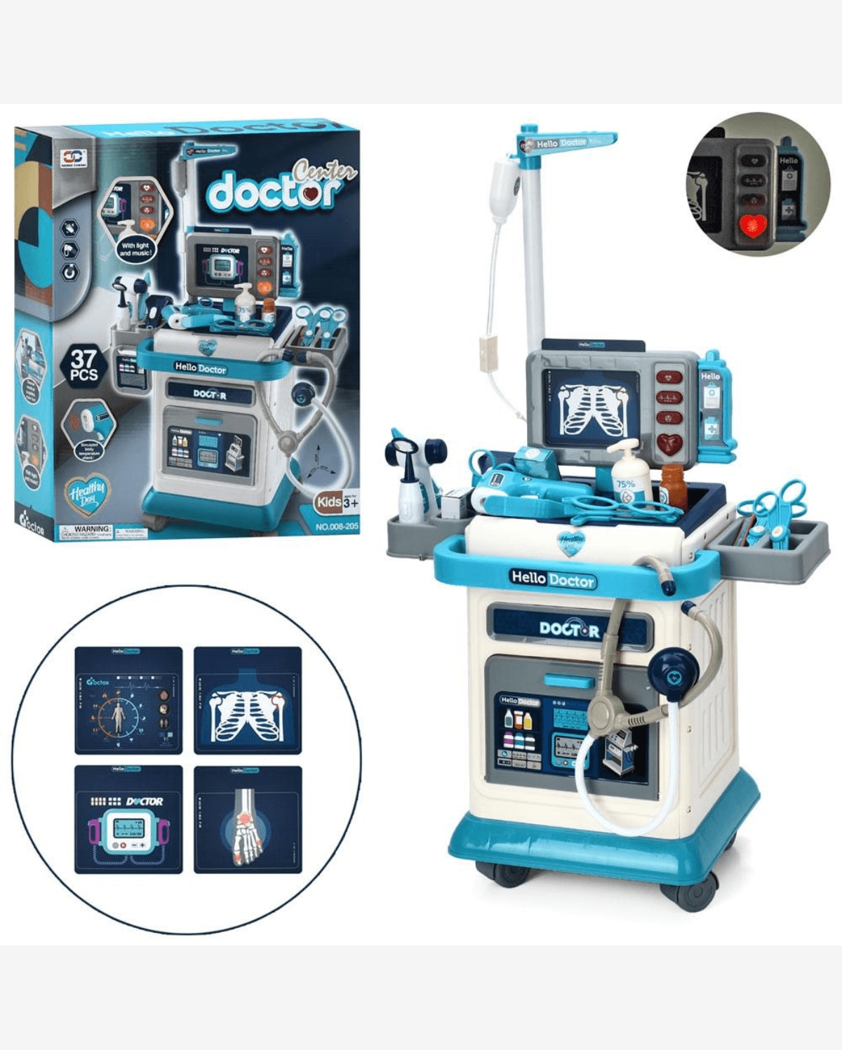 Bancada Carrinho De Médico Infantil Doctor Center Maxi Toys