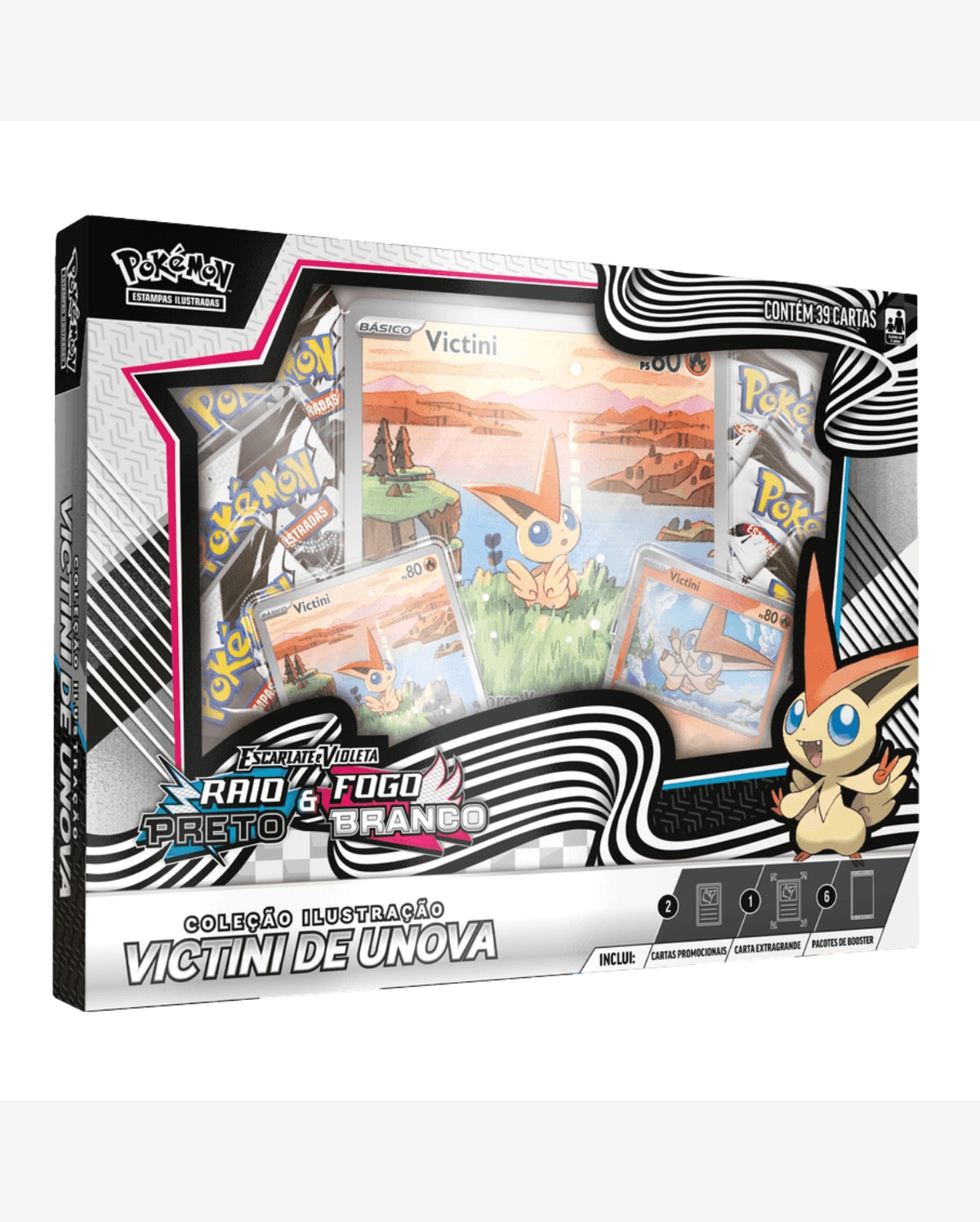 Cartas Pokémon Victini de Unova Fogo Branco c/39 Cards Copag
