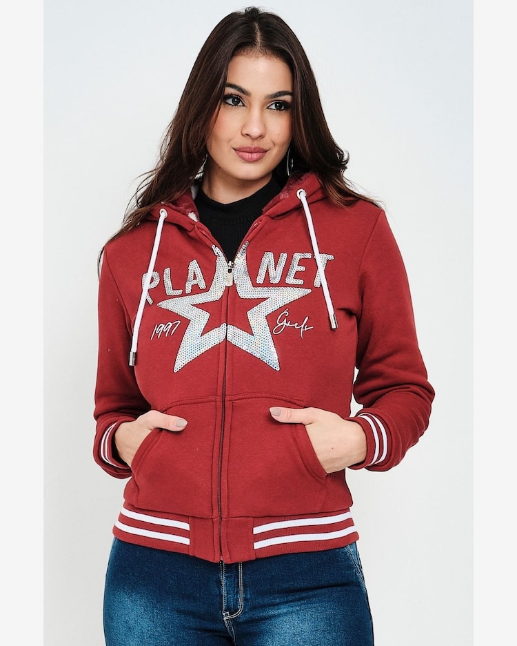 Moletom Feminino Dupla Face New Com Chaveiro Planet Girls Vermelho Escuro  Vermelho Escuro Riachuelo