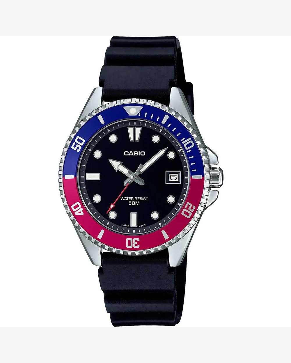 Relógio Casio Masculino Ref: Mdv-10-1a2vdf Duro Prateado Menor