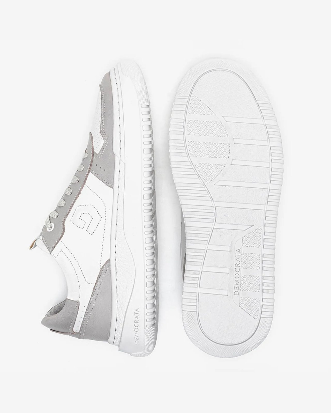 Tênis Democrata Denim Block Couro Off White