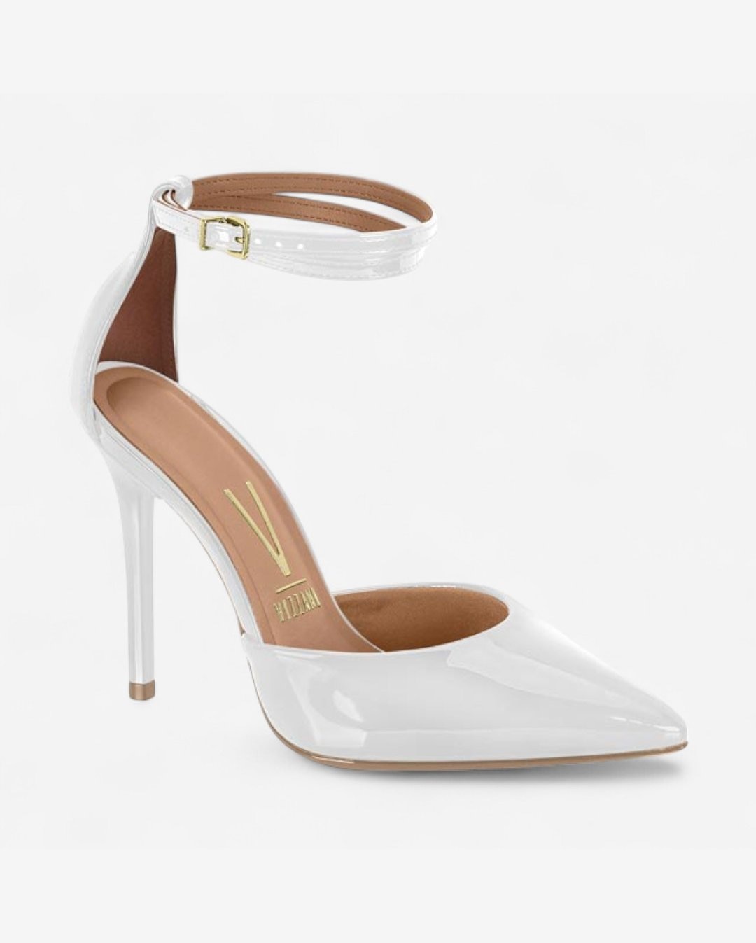 Sapato Scarpin Vizzano Salto Alto Verniz Branco
