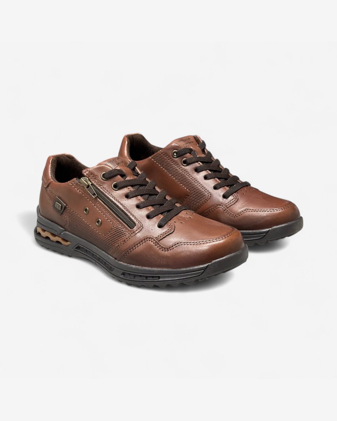 Tênis Casual Pegada Masculino Em Couro Marrom