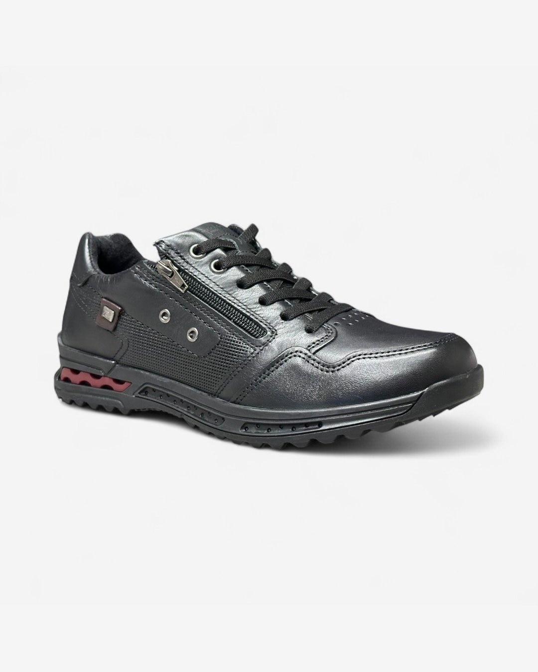 Tênis Casual Pegada Masculino Em Couro Preto