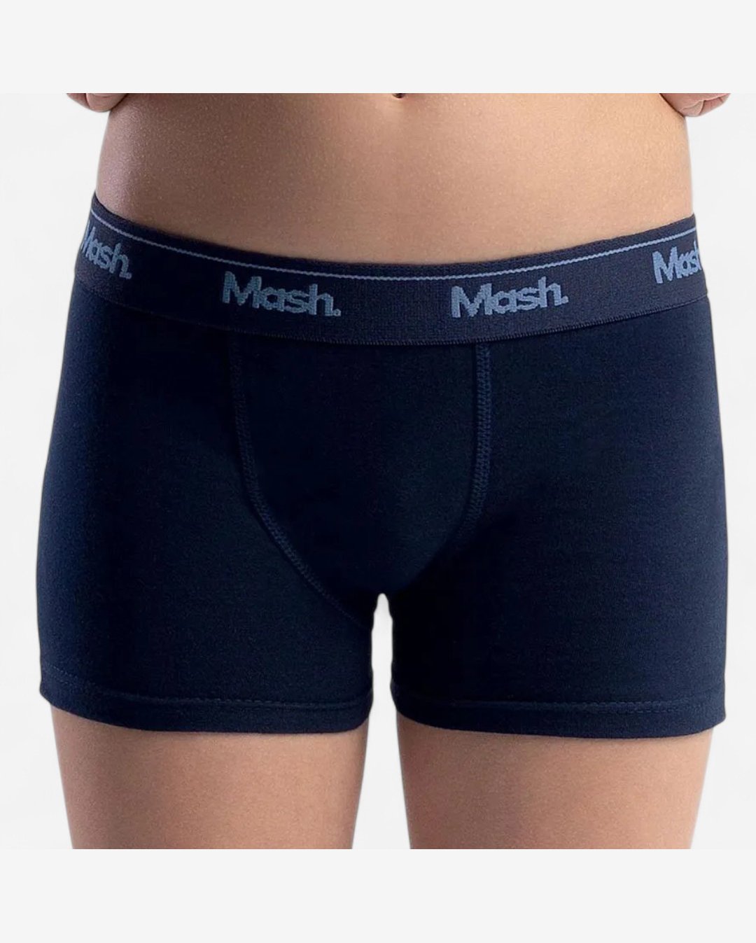 Cueca Boxer Mash Algodão Lisa Infantil Azul Marinho