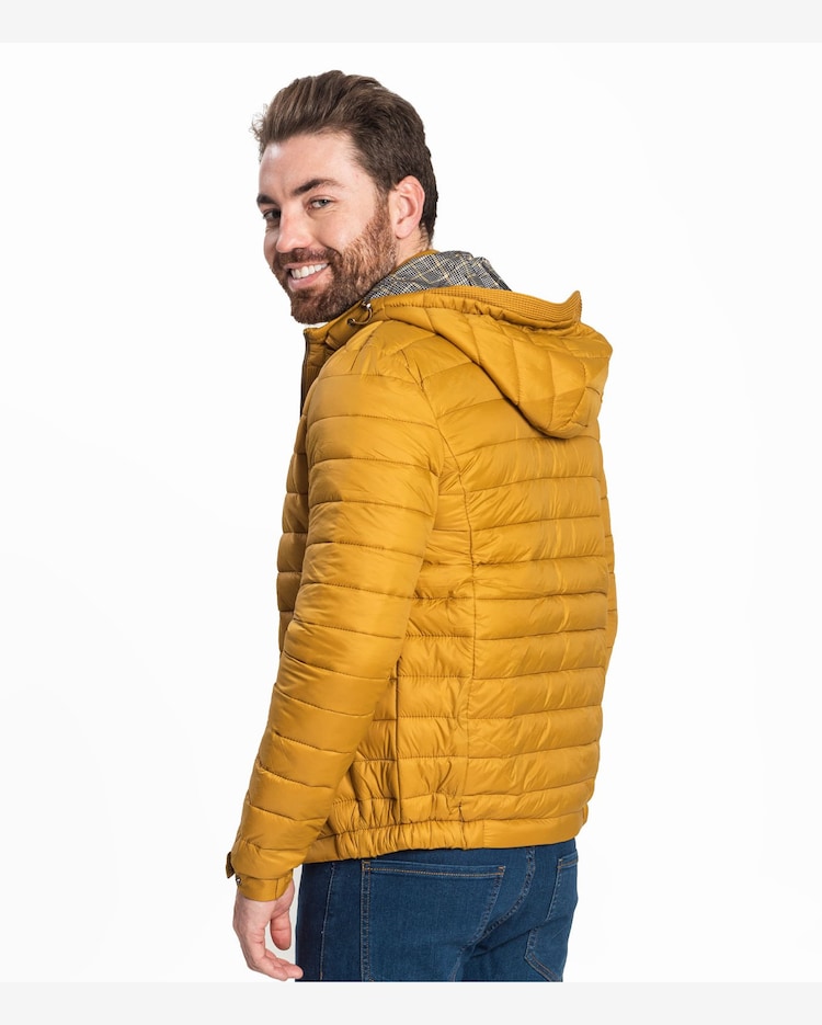 Jaqueta Puffer Masculina Com Capuz Sea Surf Amarelo