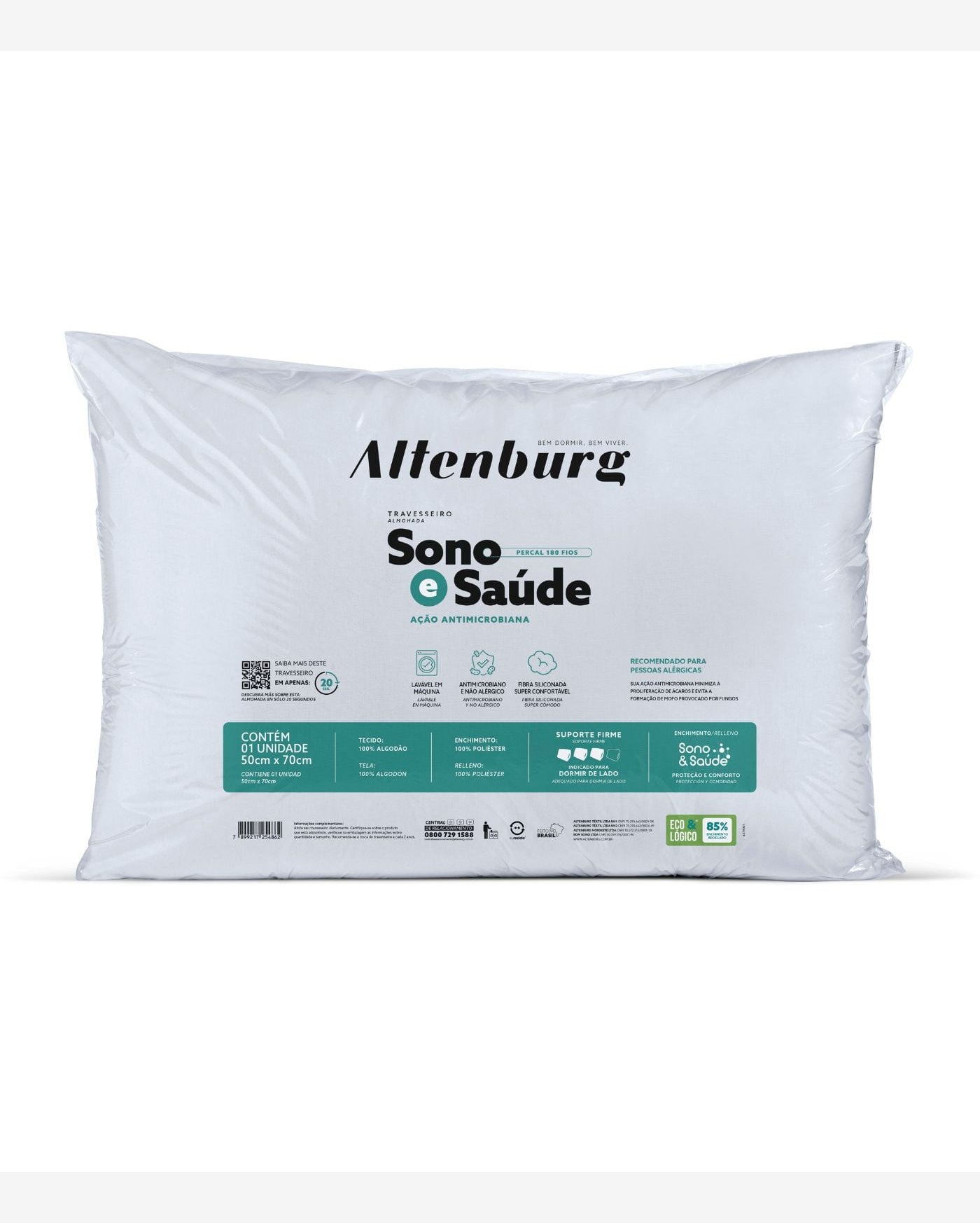 Travesseiro Sono e Saúde Antimicrobiana Altenburg Branco