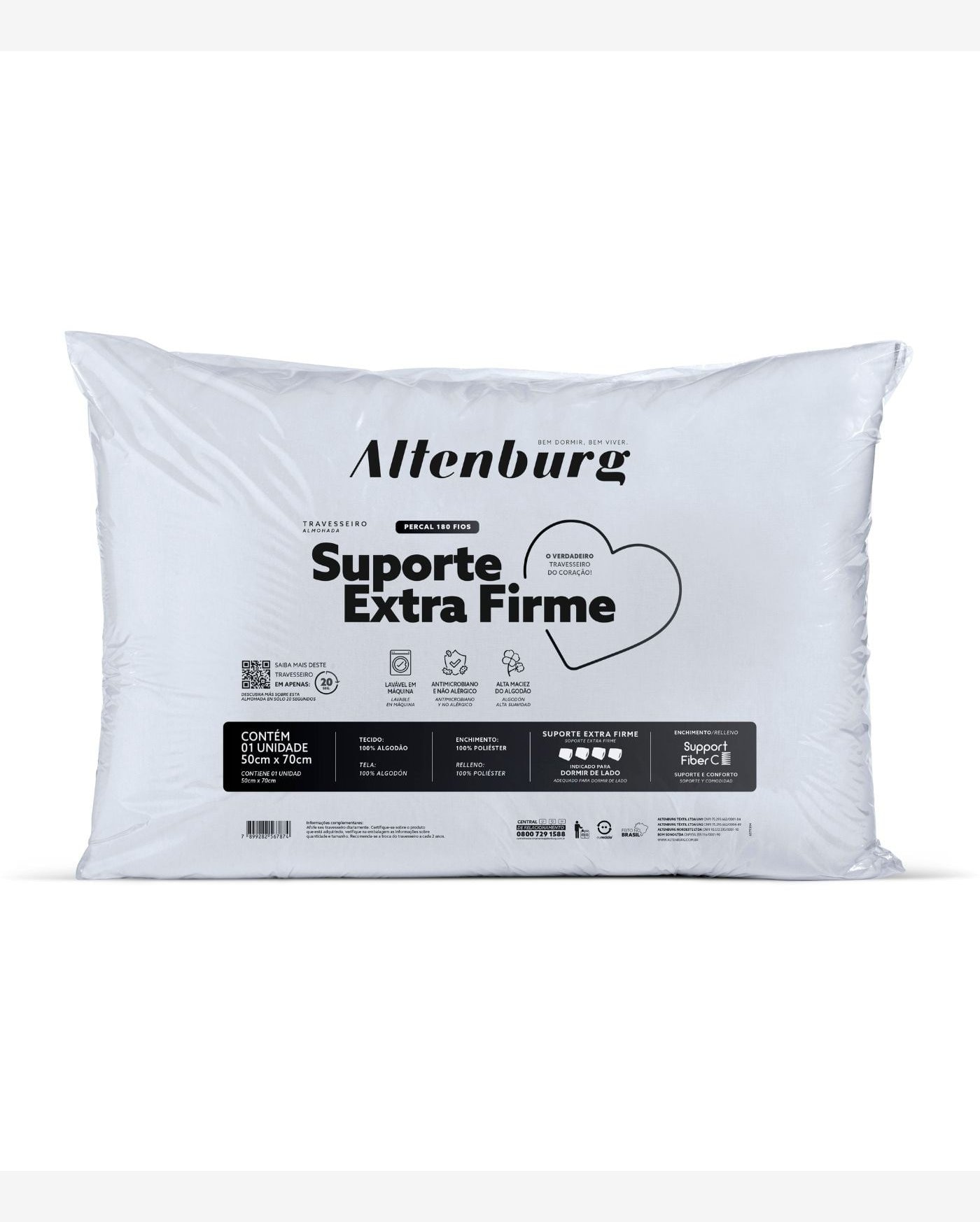 Travesseiro Suporte Extra Firme Altenburg Branco