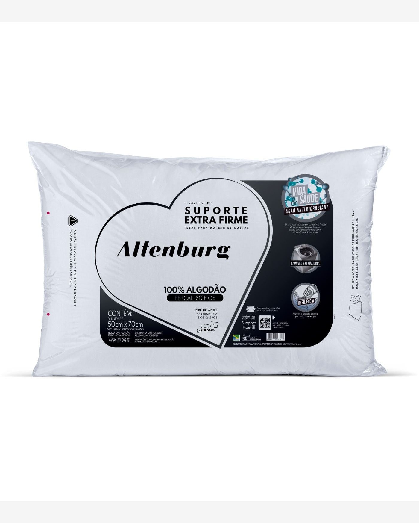 Travesseiro Suporte Extra Firme Altenburg Branco