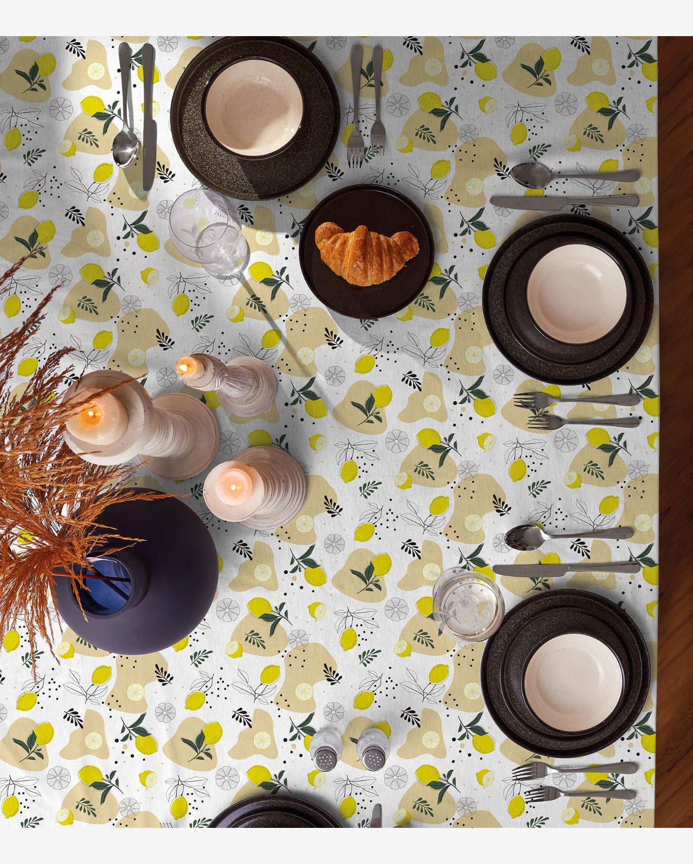 Toalha De Mesa Retangular 8 Lugares Teka Amarelo